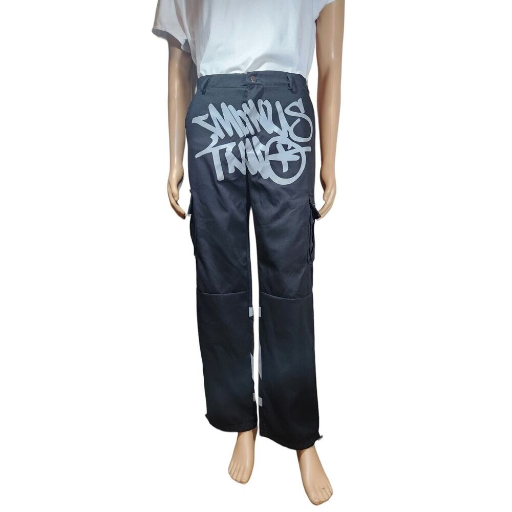 Minus Two Cargo Black, Grey Adjustable waist. size measurements Flat (18.5"x31)